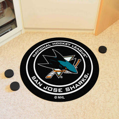 San Jose Sharks Hockey Puck Rug - 27in. Diameter