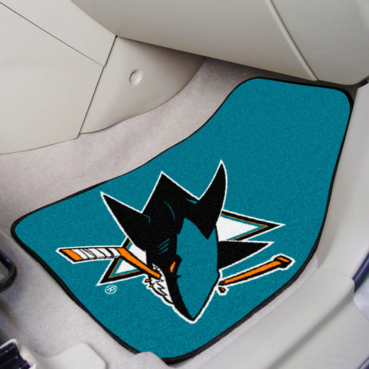 San Jose Sharks Front Carpet Car Mat Set - 2 Pieces - San Jose Sharks