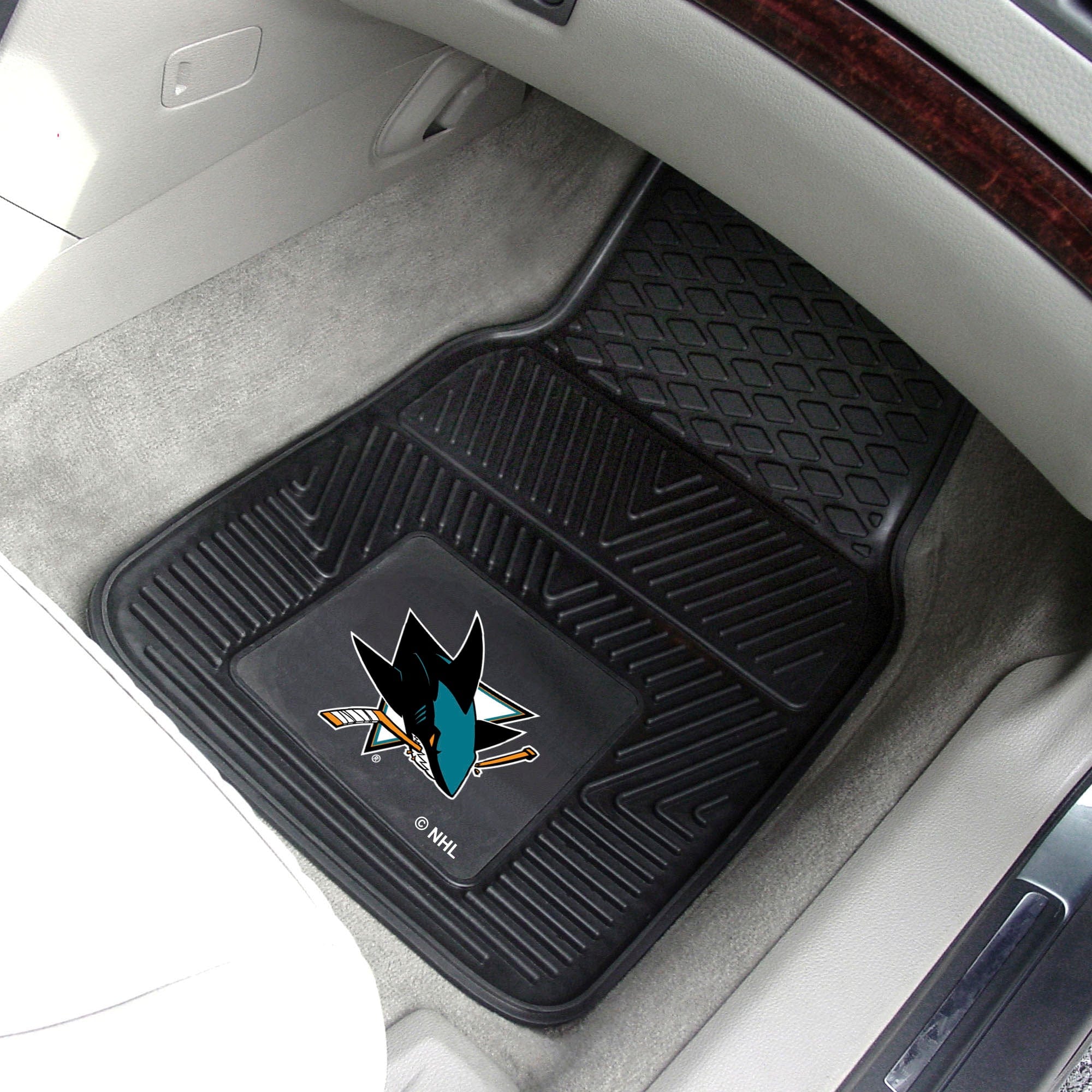 San Jose Sharks Heavy Duty Car Mat Set - 2 Pieces - San Jose Sharks