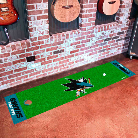 San Jose Sharks Putting Green Mat - 1.5ft. x 6ft. - San Jose Sharks