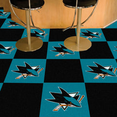 San Jose Sharks Team Carpet Tiles - 45 Sq Ft. - San Jose Sharks