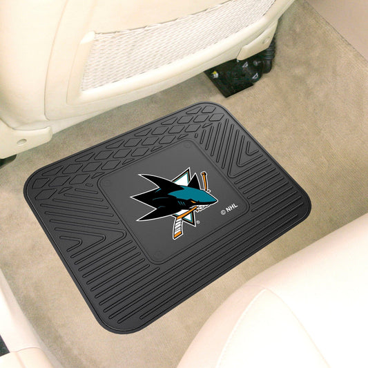 San Jose Sharks Back Seat Car Utility Mat - 14in. x 17in. - San Jose Sharks
