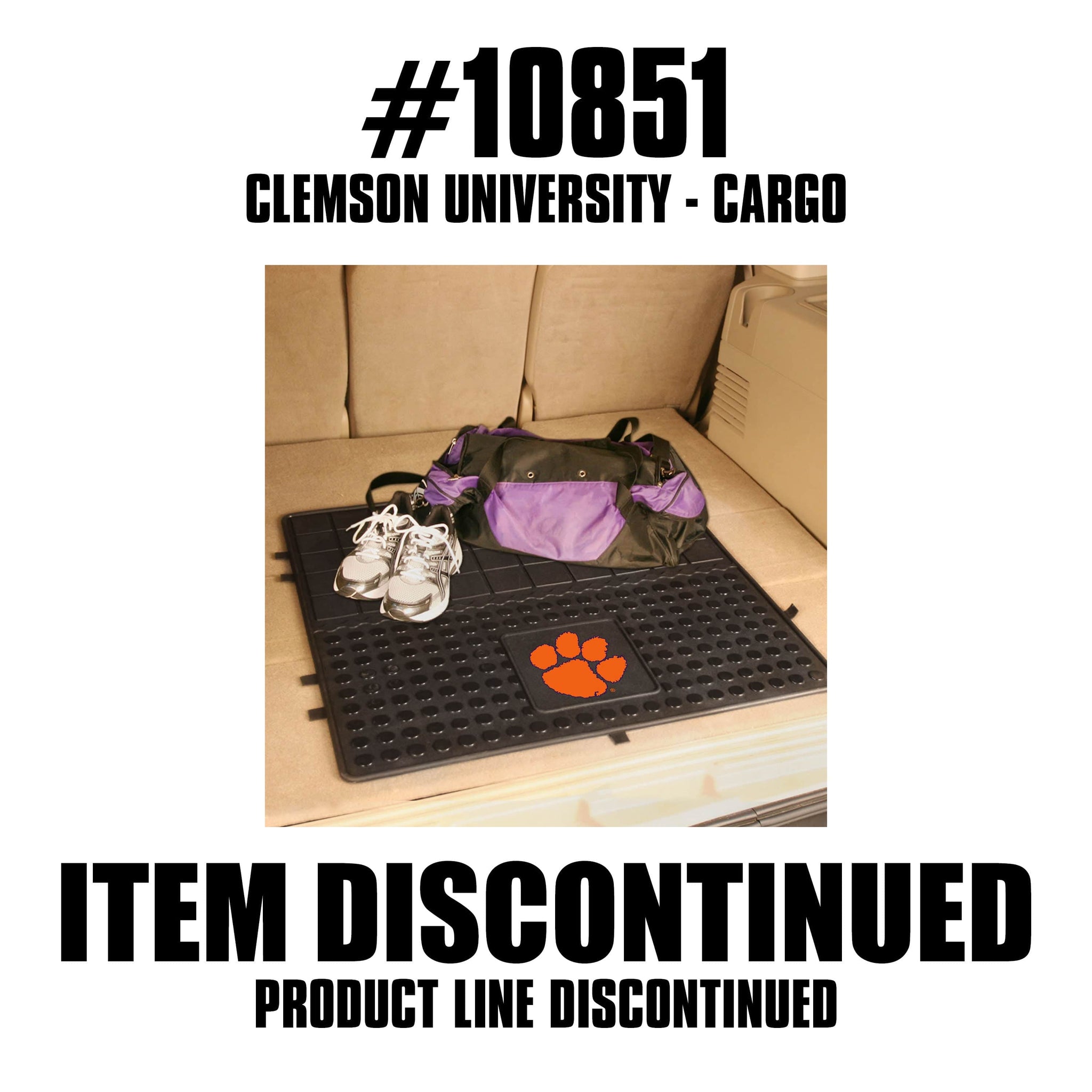 Clemson Tigers Heavy Duty Cargo Mat 31"x31" - Clemson - Flyclothing LLC