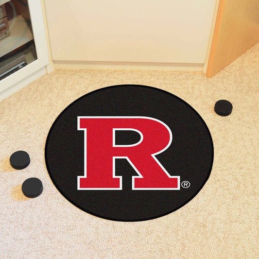 Rutgers Scarlett Knights Hockey Puck Rug - 27in. Diameter - Rutgers