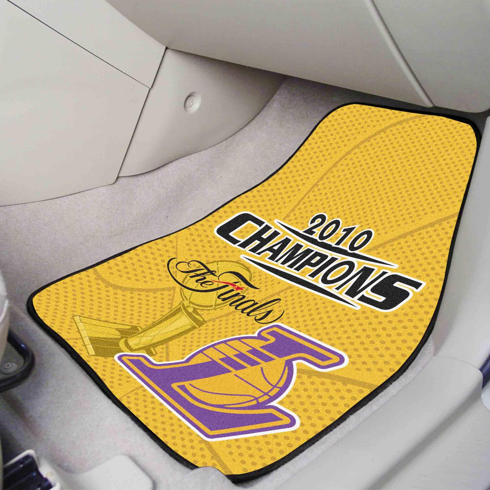 Los Angeles Lakers 2010 NBA Champions Front Carpet Car Mat Set - 2 Pieces - Los Angeles Lakers