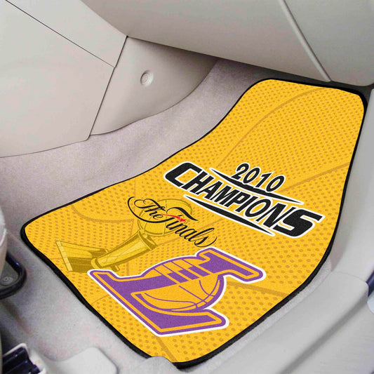 Los Angeles Lakers 2010 NBA Champions Front Carpet Car Mat Set - 2 Pieces - Los Angeles Lakers