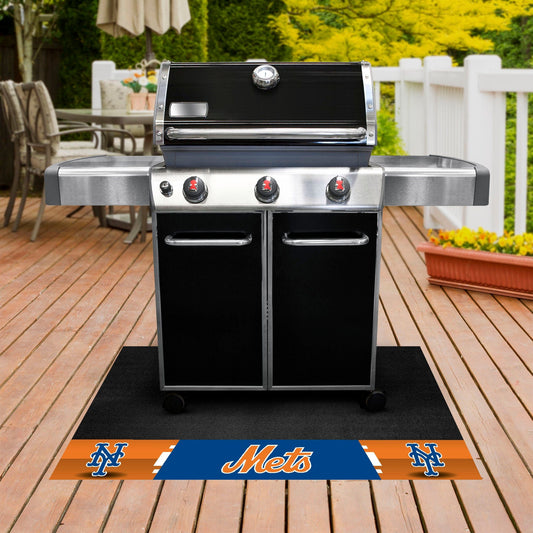 New York Mets Vinyl Grill Mat - 26in. x 42in. - New York Mets