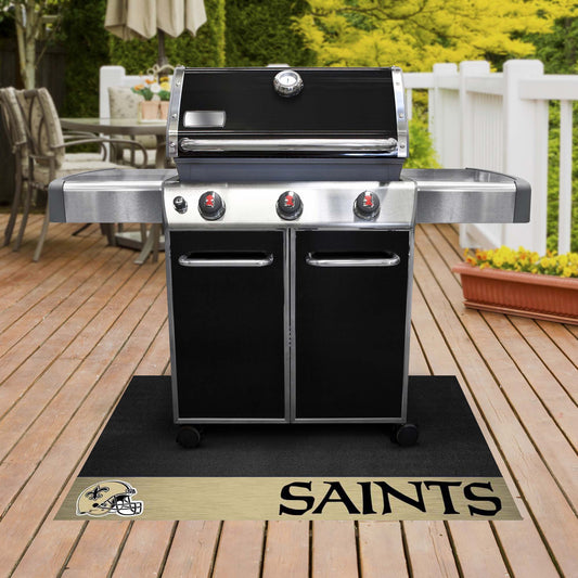 New Orleans Saints Vinyl Grill Mat - 26in. x 42in. - New Orleans Saints