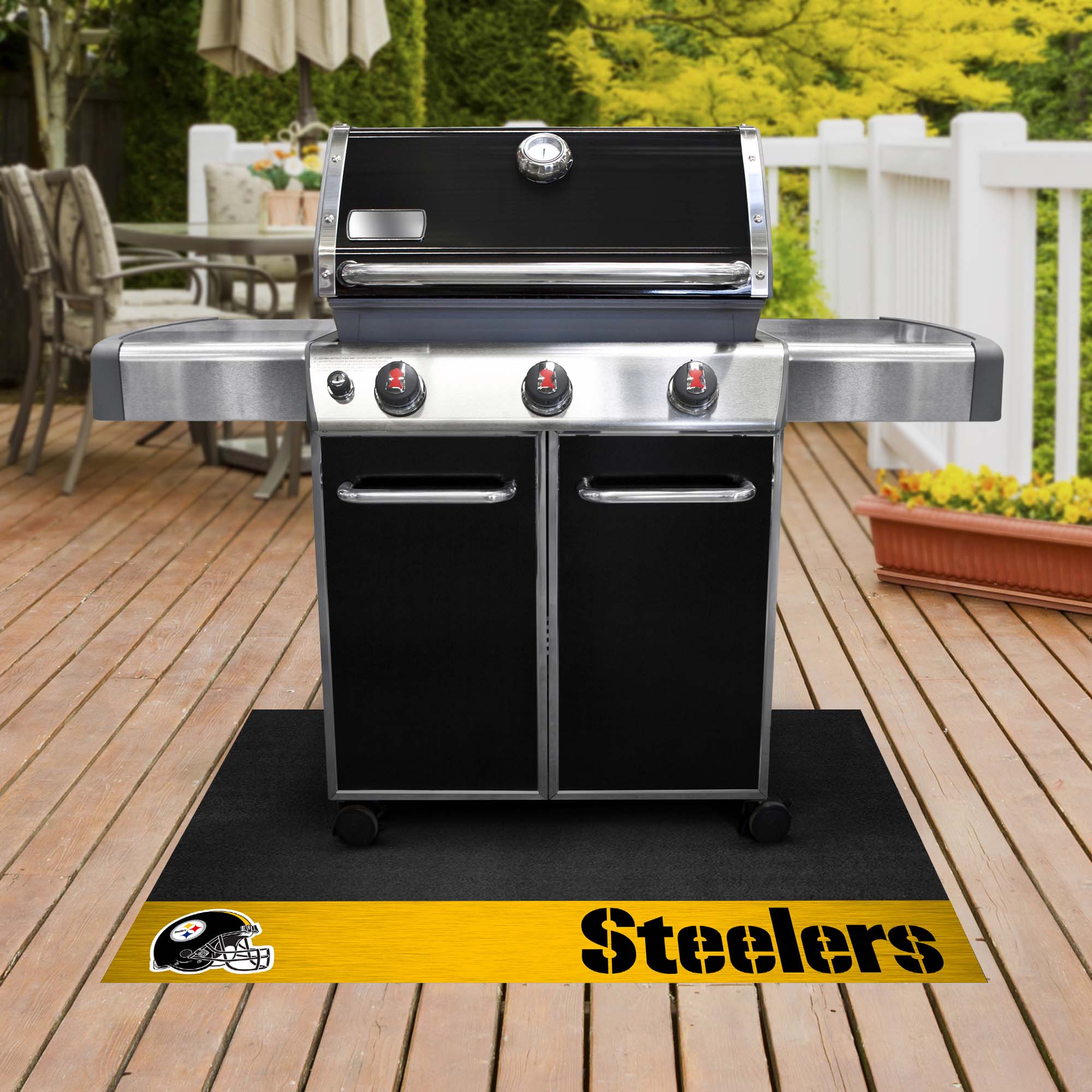 Pittsburgh Steelers Vinyl Grill Mat - 26in. x 42in. - Pittsburgh Steelers