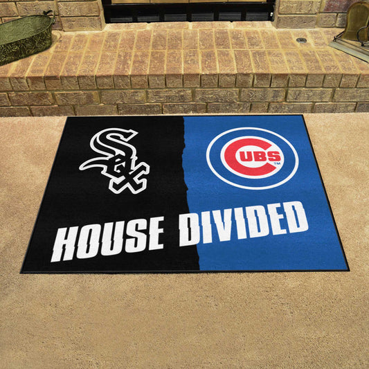 MLB House Divided - White Sox / Cubs House Divided Rug - 34 in. x 42.5 in. - MLB House Divided - White Sox / Cubs