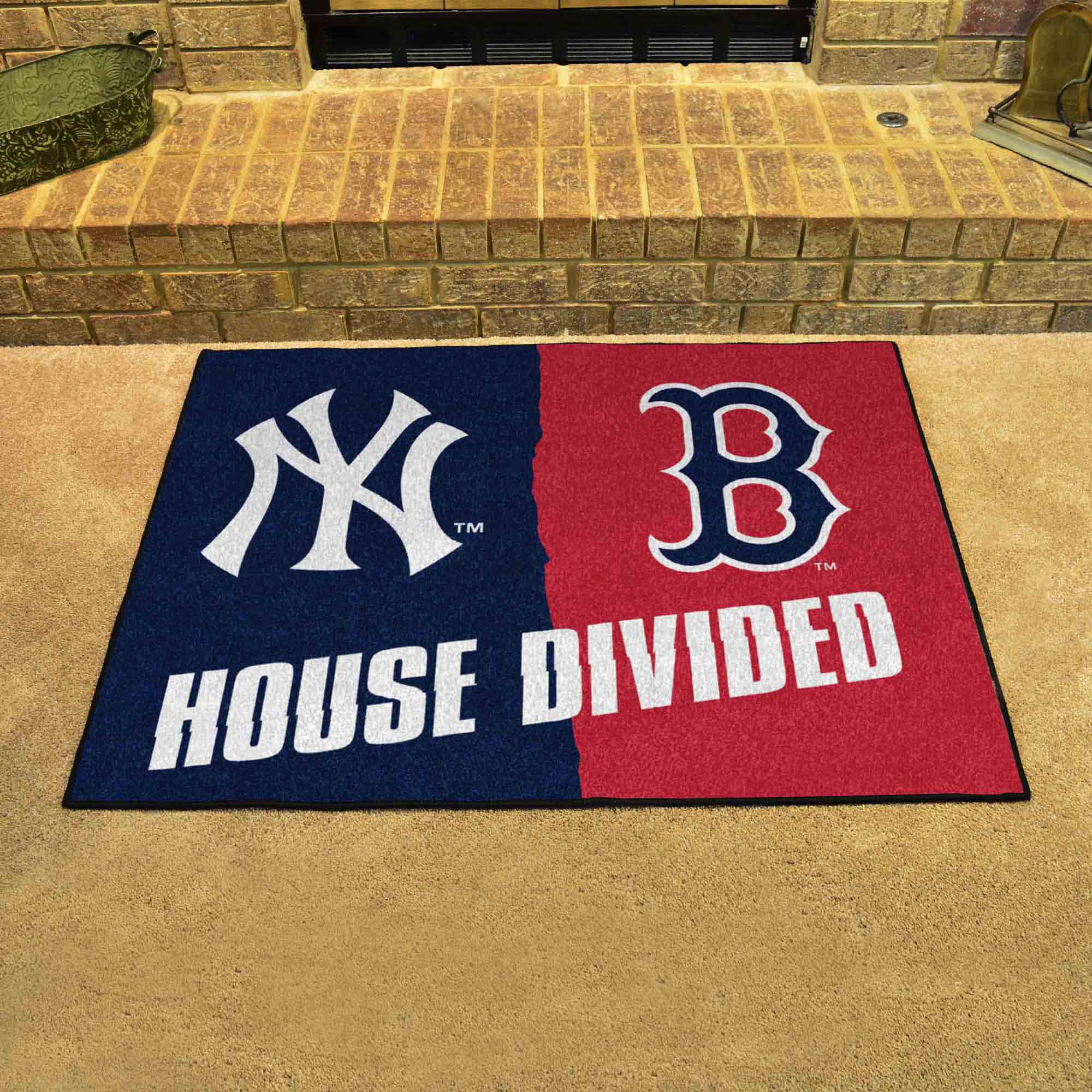 MLB House Divided - Yankees / Red Sox House Divided Rug - 34 in. x 42.5 in. - MLB House Divided - Yankees / Red Sox
