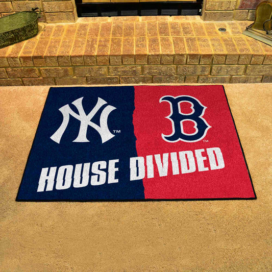 MLB House Divided - Yankees / Red Sox House Divided Rug - 34 in. x 42.5 in. - MLB House Divided - Yankees / Red Sox