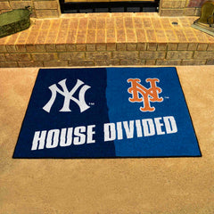 MLB House Divided - Yankees / Mets House Divided Rug - 34 in. x 42.5 in. - MLB House Divided - Yankees / Mets