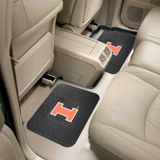 Illinois Illini Back Seat Car Utility Mats - 2 Piece Set - Illinois