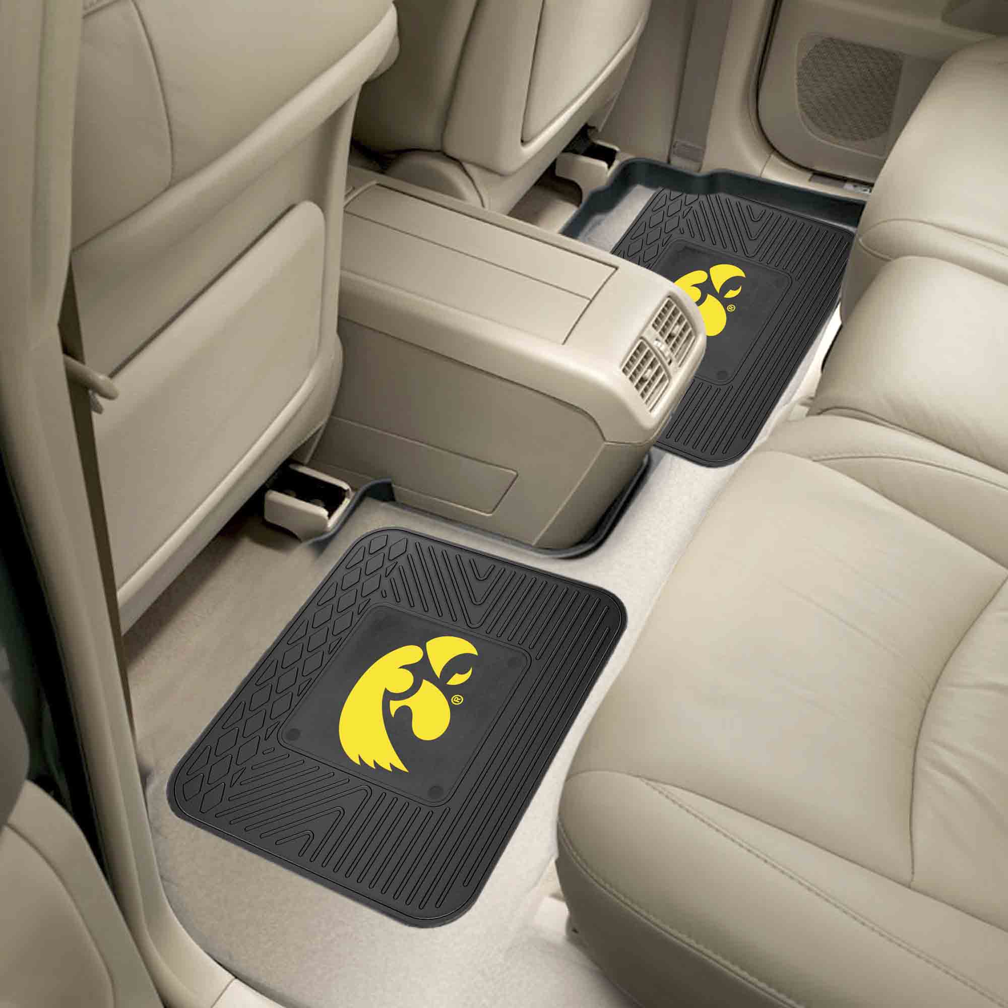 Iowa Hawkeyes Back Seat Car Utility Mats - 2 Piece Set - Iowa