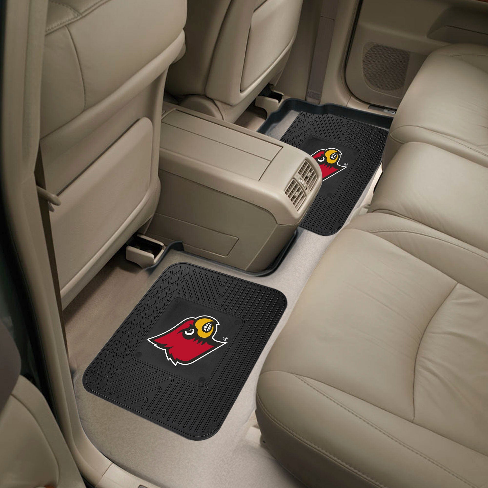 Louisville Cardinals Back Seat Car Utility Mats - 2 Piece Set - Louisville