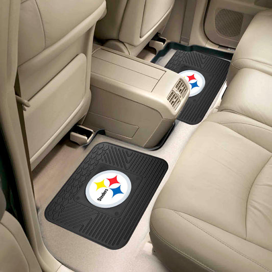 Pittsburgh Steelers Back Seat Car Utility Mats - 2 Piece Set - Pittsburgh Steelers