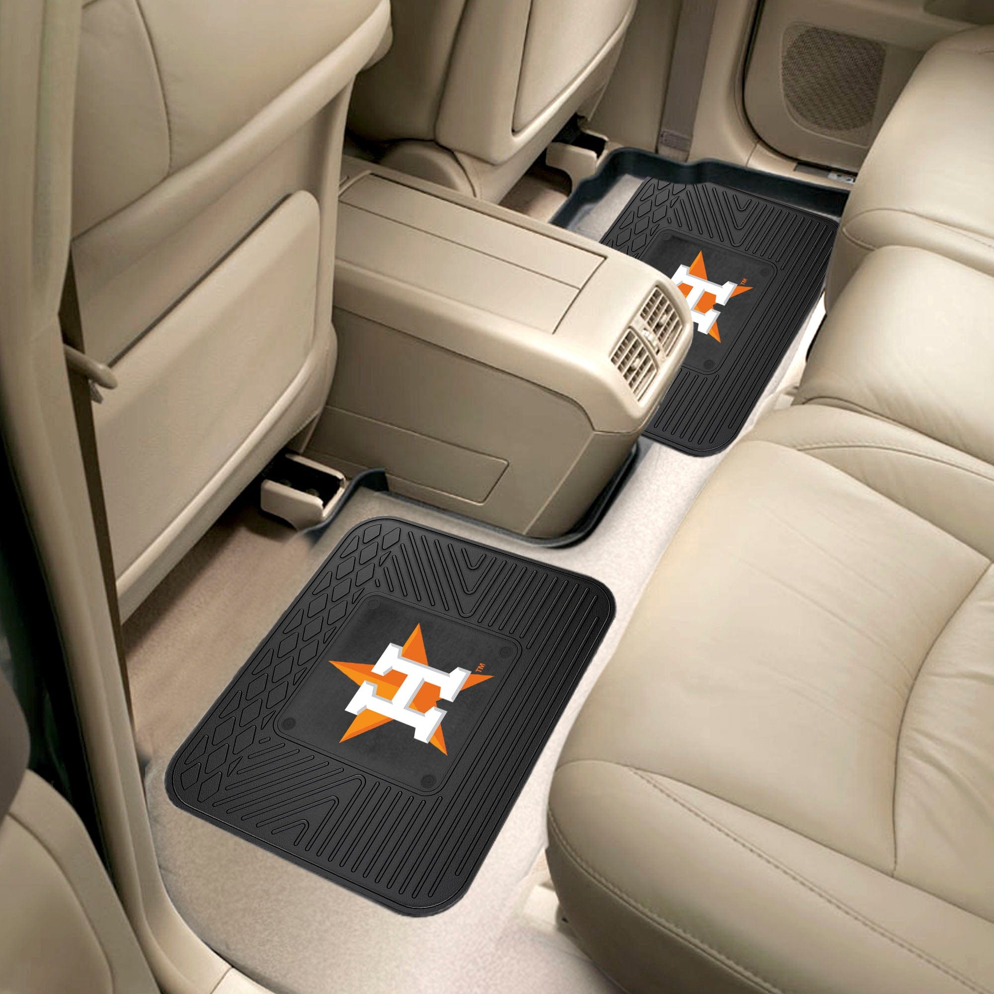 Houston Astros Back Seat Car Utility Mats - 2 Piece Set - Houston Astros