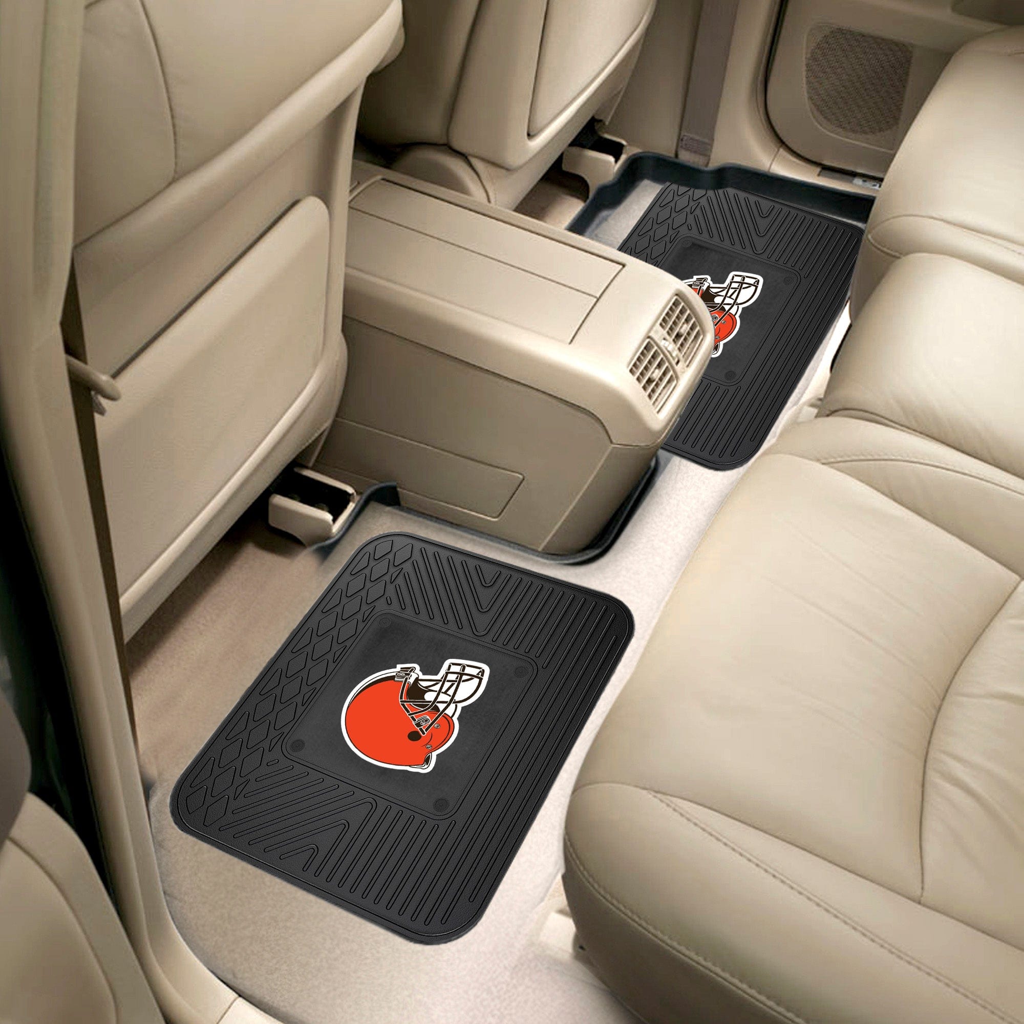 Cleveland Browns Back Seat Car Utility Mats - 2 Piece Set - Cleveland Browns