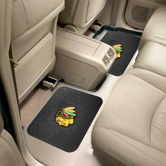 Chicago Blackhawks Back Seat Car Utility Mats - 2 Piece Set - Chicago Blackhawks