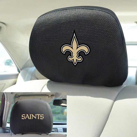 New Orleans Saints Embroidered Head Rest Cover Set - 2 Pieces - New Orleans Saints