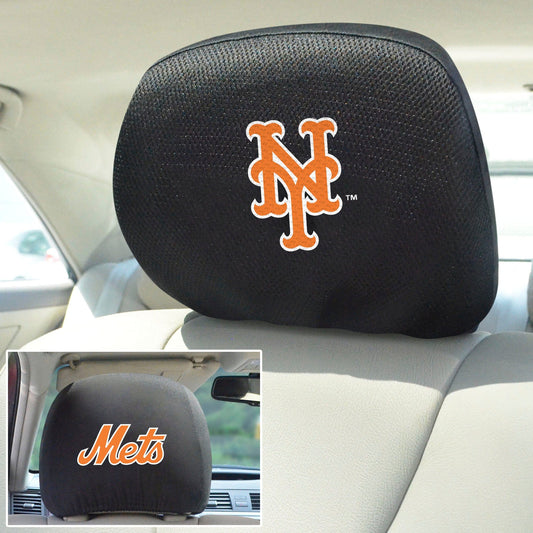 New York Mets Embroidered Head Rest Cover Set - 2 Pieces - New York Mets