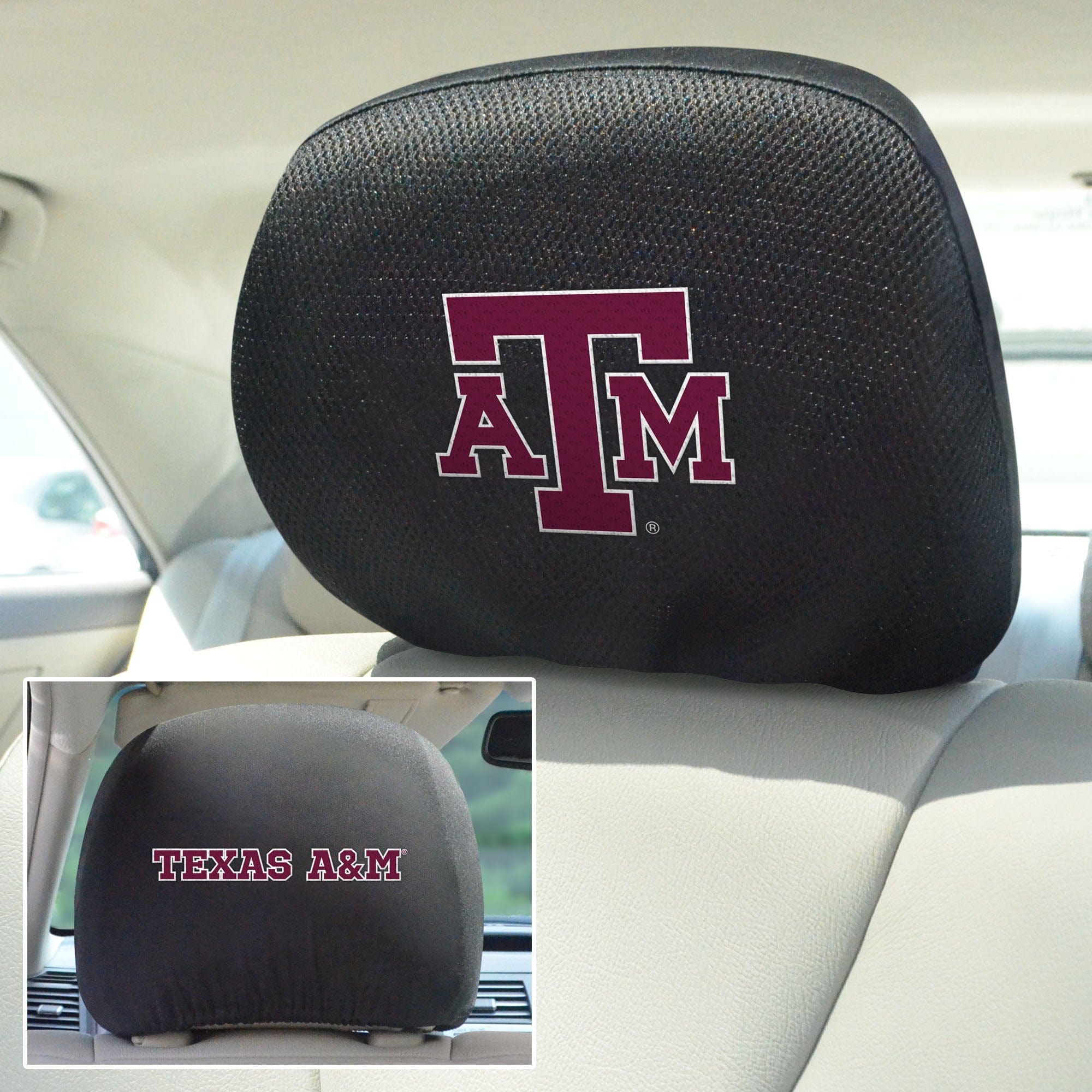 Texas A&M Aggies Embroidered Head Rest Cover Set - 2 Pieces