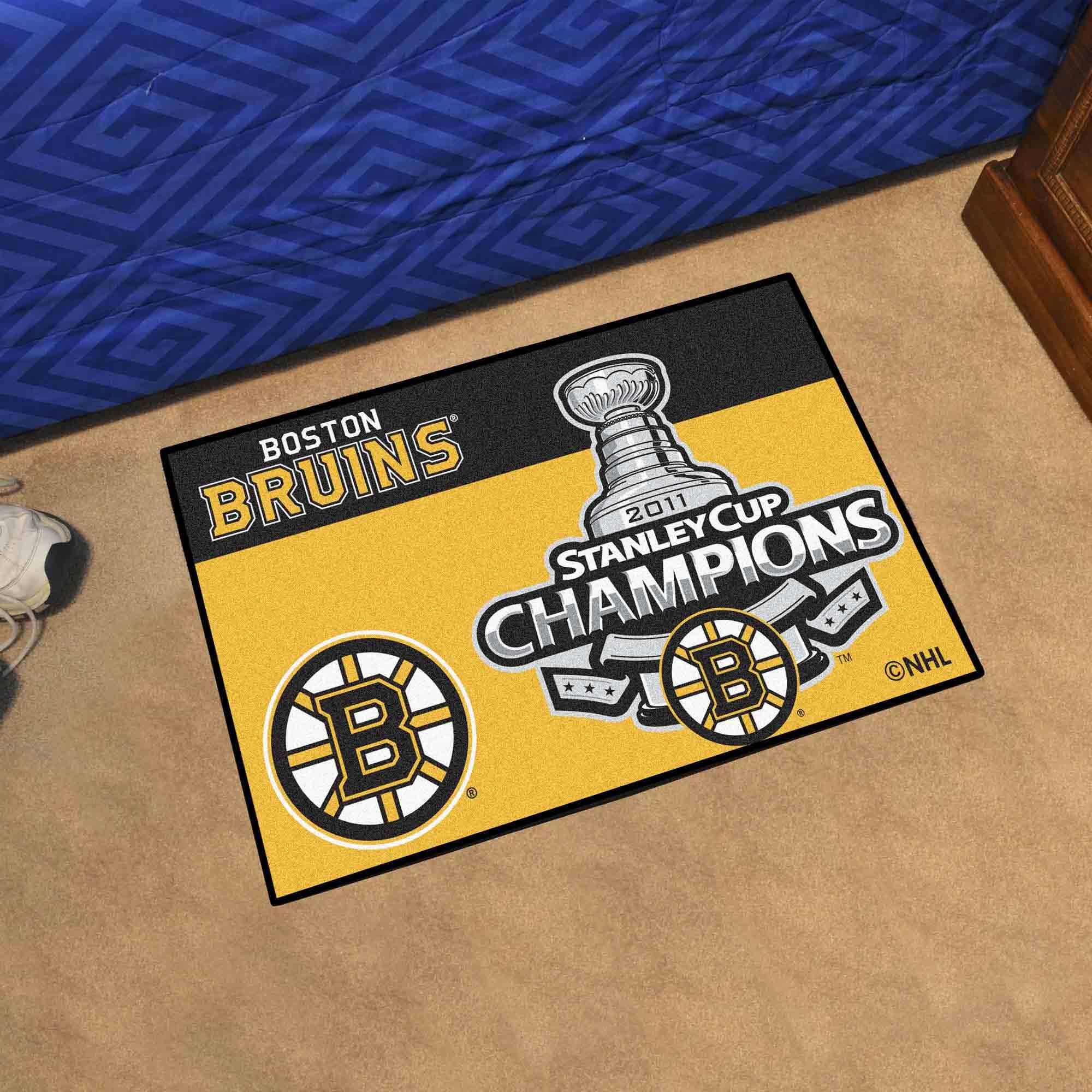 Boston Bruins Starter Mat Accent Rug - 19in. x 30in., 2011 NHL Stanley Cup Champions - Boston Bruins