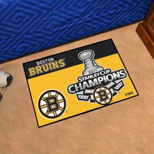 Boston Bruins Starter Mat Accent Rug - 19in. x 30in., 2011 NHL Stanley Cup Champions - Boston Bruins