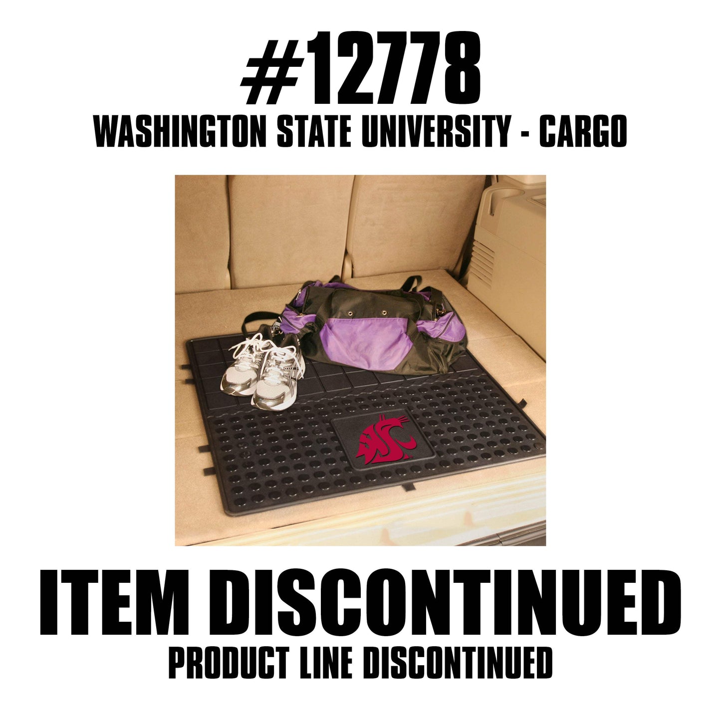 Washington State Cougars Heavy Duty Cargo Mat 31"x31" - Washington State - Flyclothing LLC