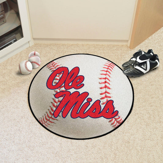 Ole Miss Rebels Baseball Rug - 27in. Diameter - Ole Miss