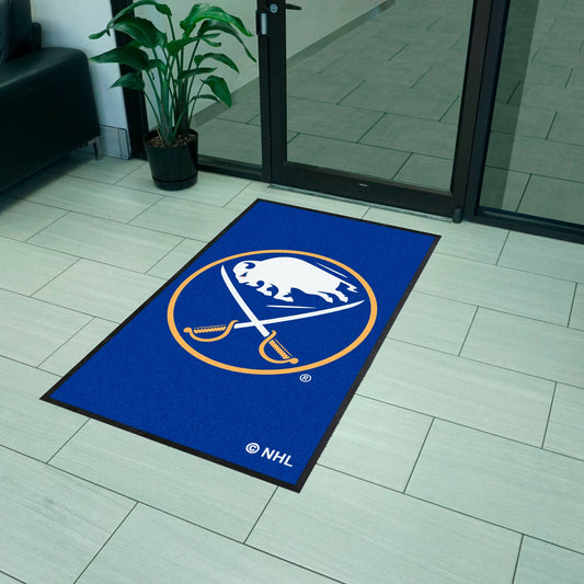 Buffalo Sabres 3X5 High-Traffic Mat with Durable Rubber Backing - Portrait Orientation - Buffalo Sabres