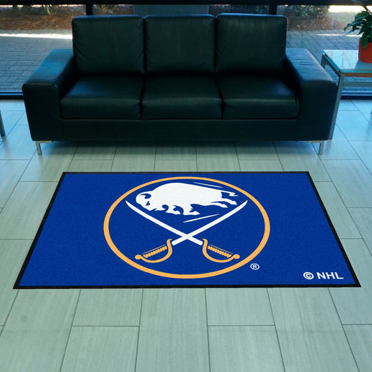Buffalo Sabres 4X6 High-Traffic Mat with Durable Rubber Backing - Landscape Orientation - Buffalo Sabres