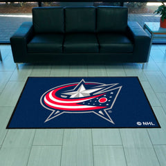 Columbus Blue Jackets 4X6 High-Traffic Mat with Durable Rubber Backing - Landscape Orientation - Columbus Blue Jackets