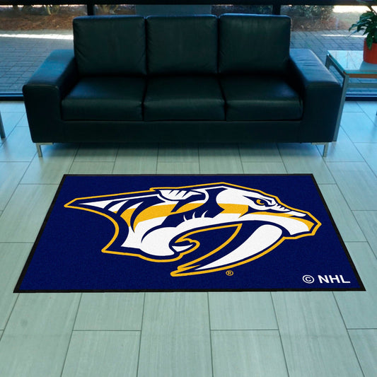 Nashville Predators 4X6 High-Traffic Mat with Durable Rubber Backing - Landscape Orientation - Nashville Predators