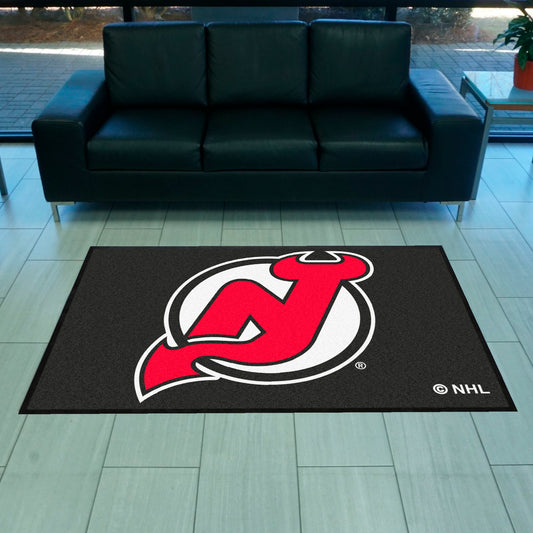 New Jersey Devils 4X6 High-Traffic Mat with Durable Rubber Backing - Landscape Orientation - New Jersey Devils