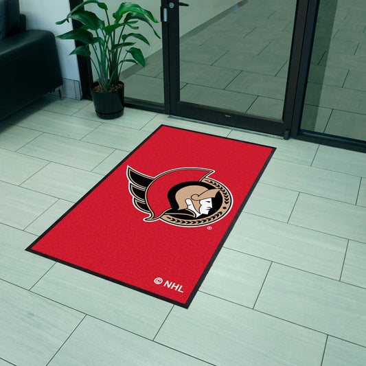 Ottawa Senators 3X5 High-Traffic Mat with Durable Rubber Backing - Portrait Orientation - Ottawa Senators