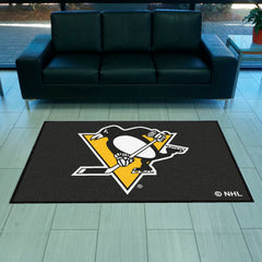 Pittsburgh Penguins 4X6 High-Traffic Mat with Durable Rubber Backing - Landscape Orientation - Pittsburgh Penguins