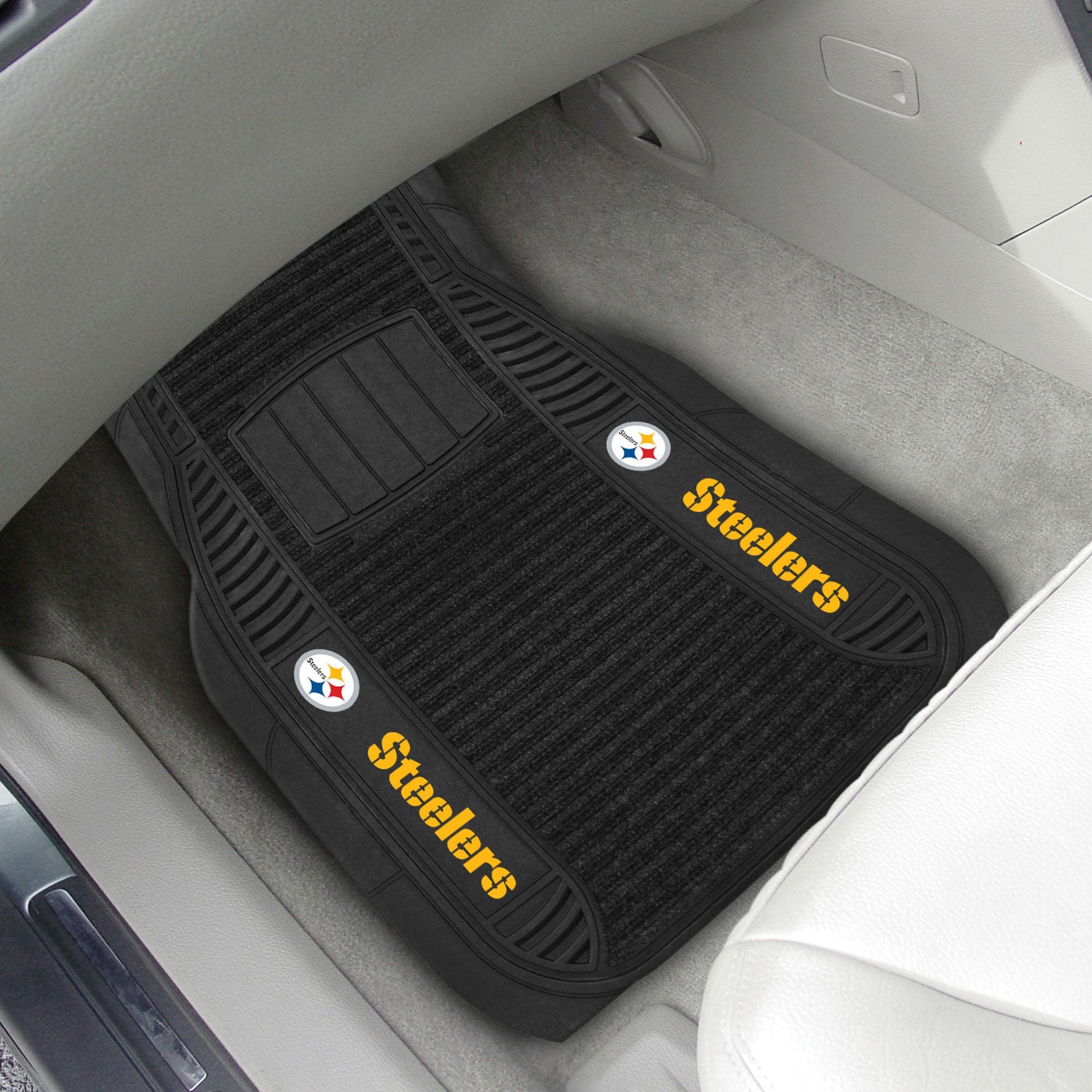 Pittsburgh Steelers 2 Piece Deluxe Car Mat Set - Pittsburgh Steelers