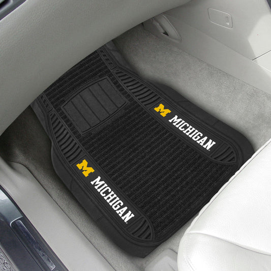 Michigan Wolverines 2 Piece Deluxe Car Mat Set - Michigan