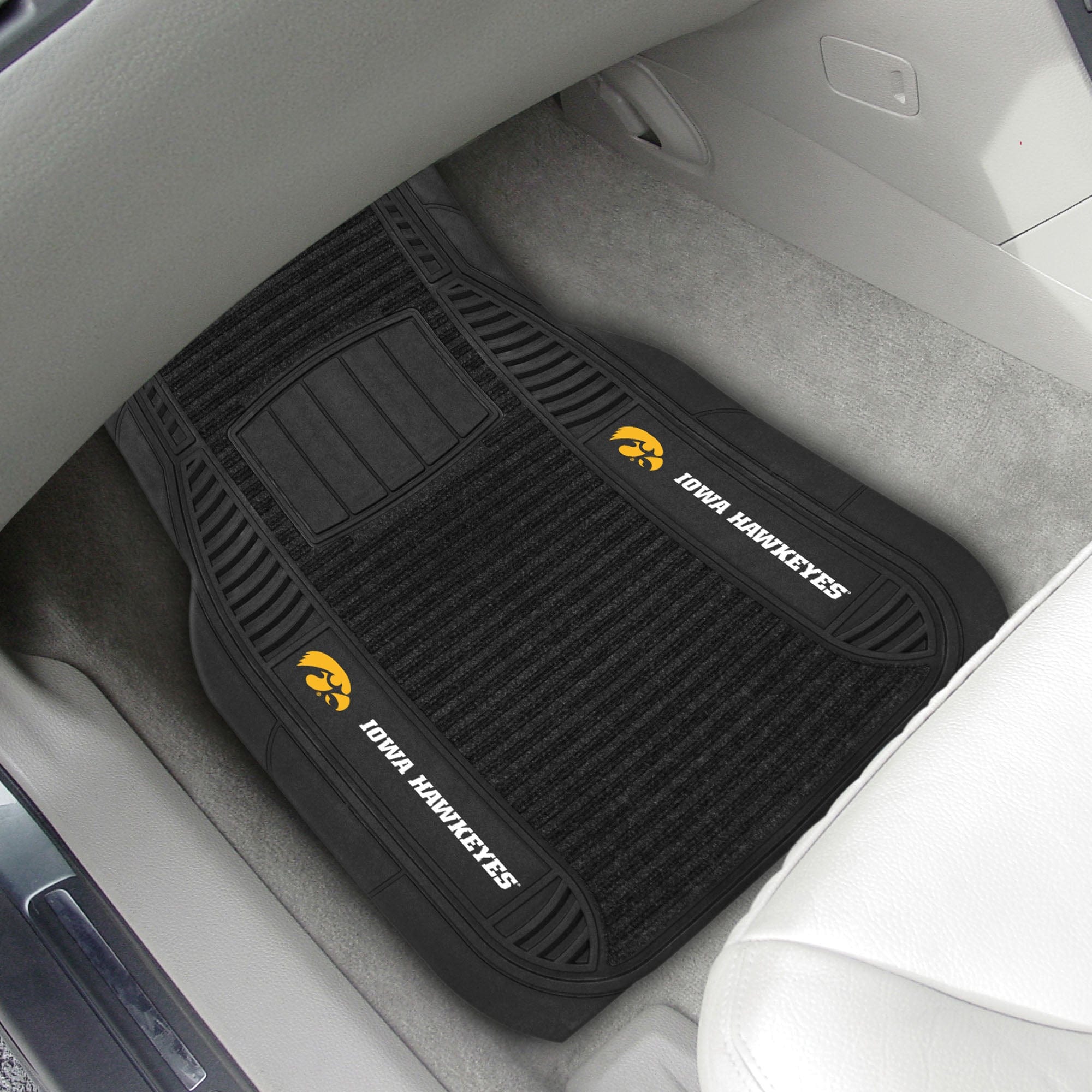 Iowa Hawkeyes 2 Piece Deluxe Car Mat Set - Iowa