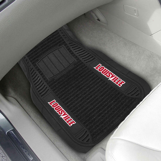 Louisville Cardinals 2 Piece Deluxe Car Mat Set - Louisville