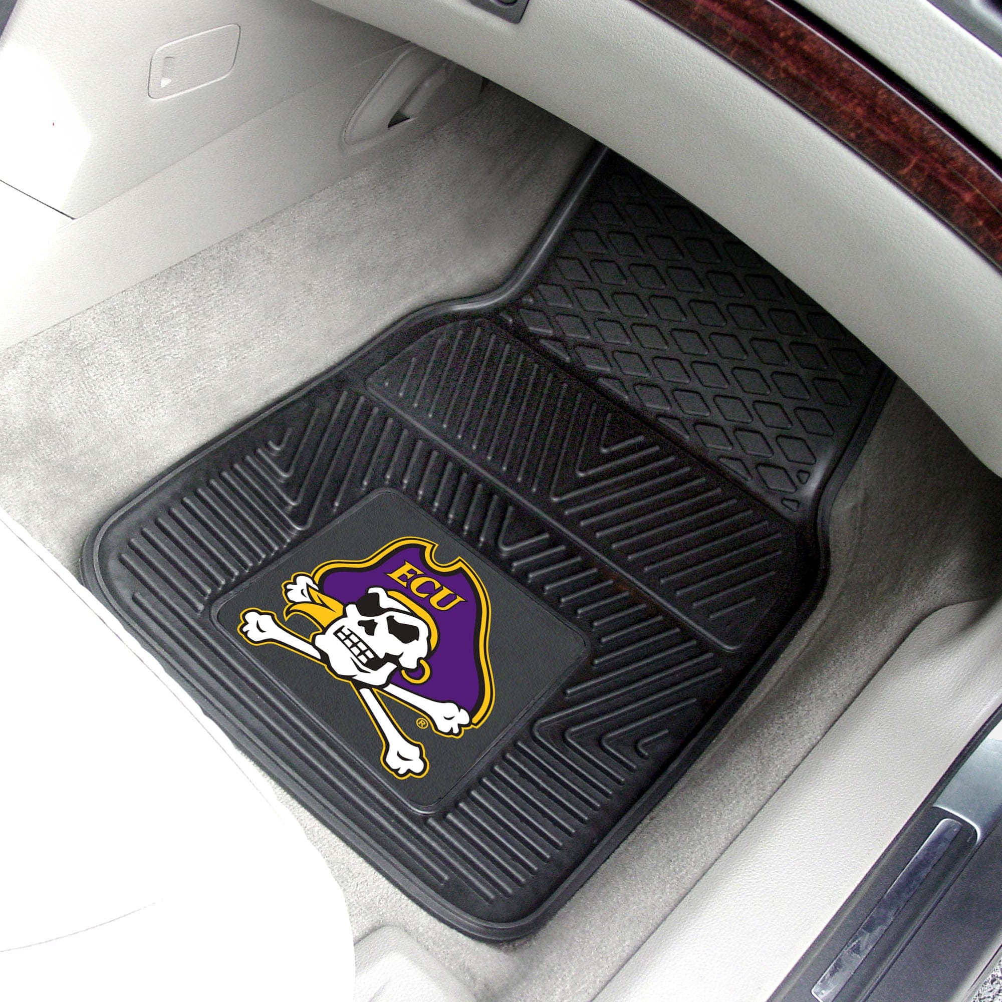 East Carolina Pirates Heavy Duty Car Mat Set - 2 Pieces - East Carolina