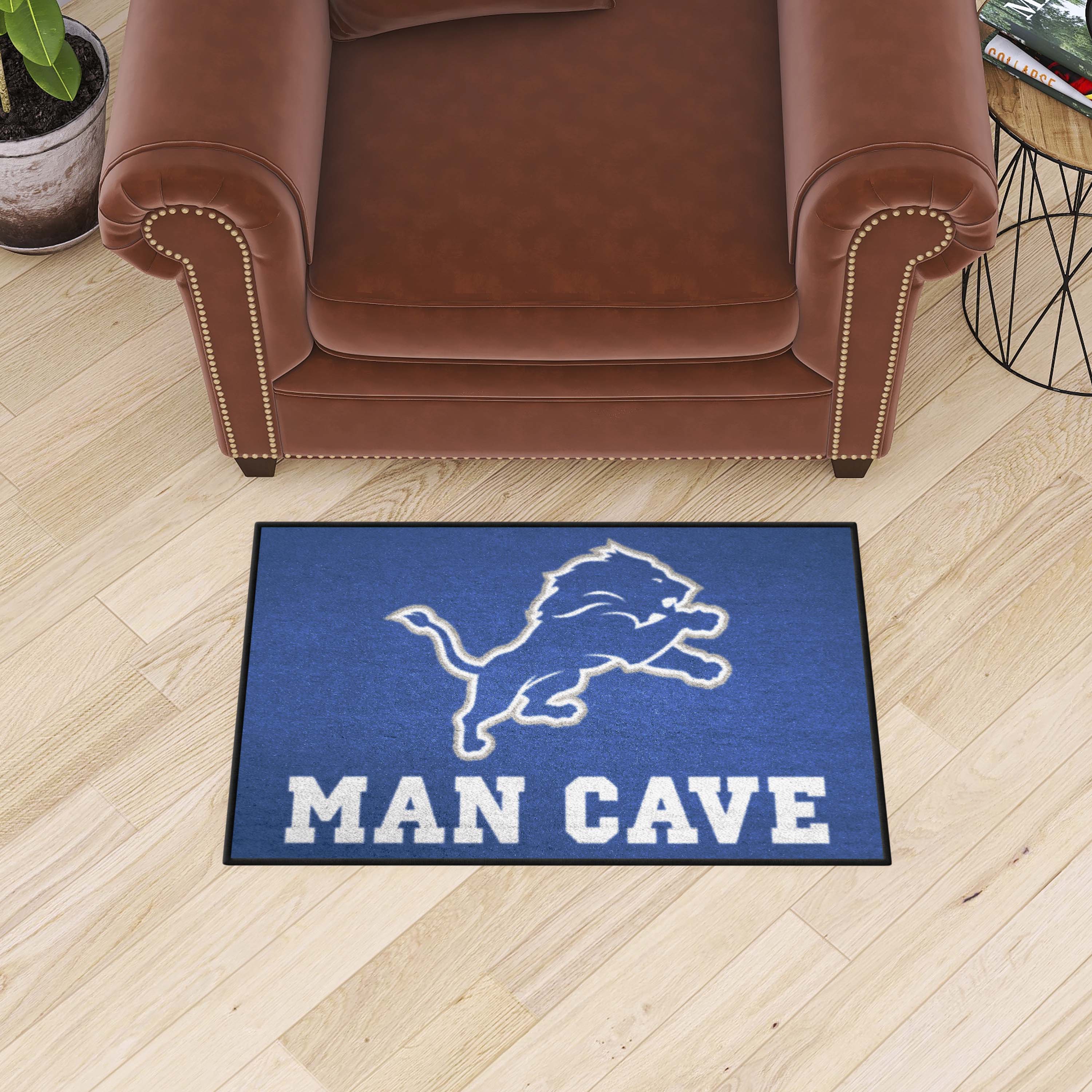 Detroit Lions Man Cave Starter Mat Accent Rug - 19in. x 30in. - Detroit Lions