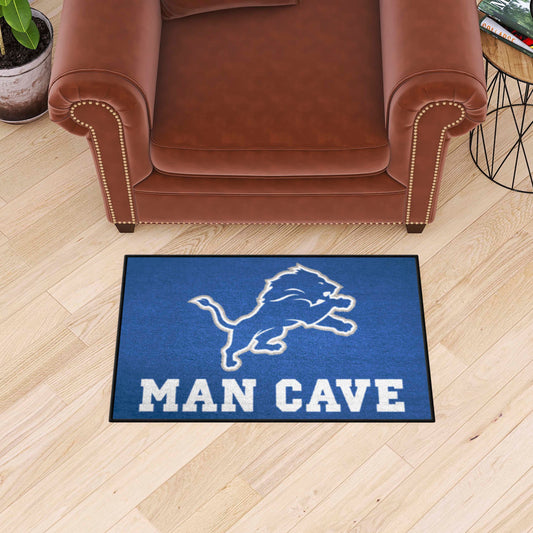 Detroit Lions Man Cave Starter Mat Accent Rug - 19in. x 30in. - Detroit Lions
