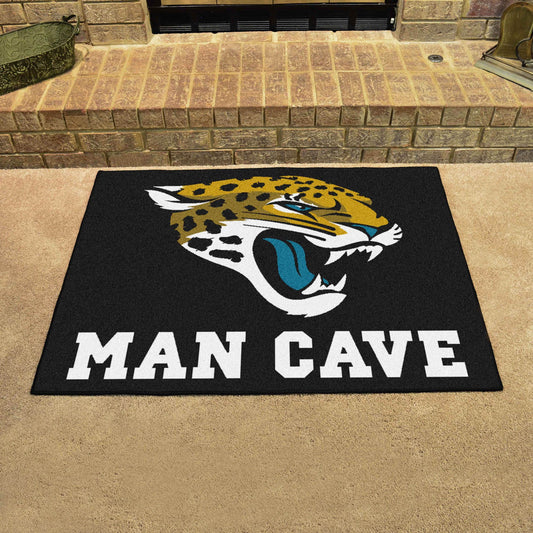 Jacksonville Jaguars Man Cave All-Star Rug - 34 in. x 42.5 in. - Jacksonville Jaguars
