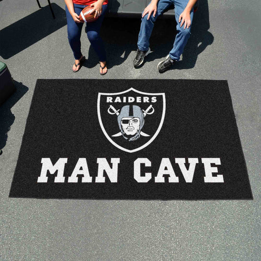 Las Vegas Raiders Man Cave Ulti-Mat Rug - 5ft. x 8ft. - Las Vegas Raiders