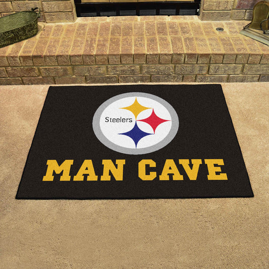Pittsburgh Steelers Man Cave All-Star Rug - 34 in. x 42.5 in. - Pittsburgh Steelers