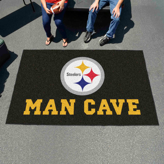 Pittsburgh Steelers Man Cave Ulti-Mat Rug - 5ft. x 8ft. - Pittsburgh Steelers