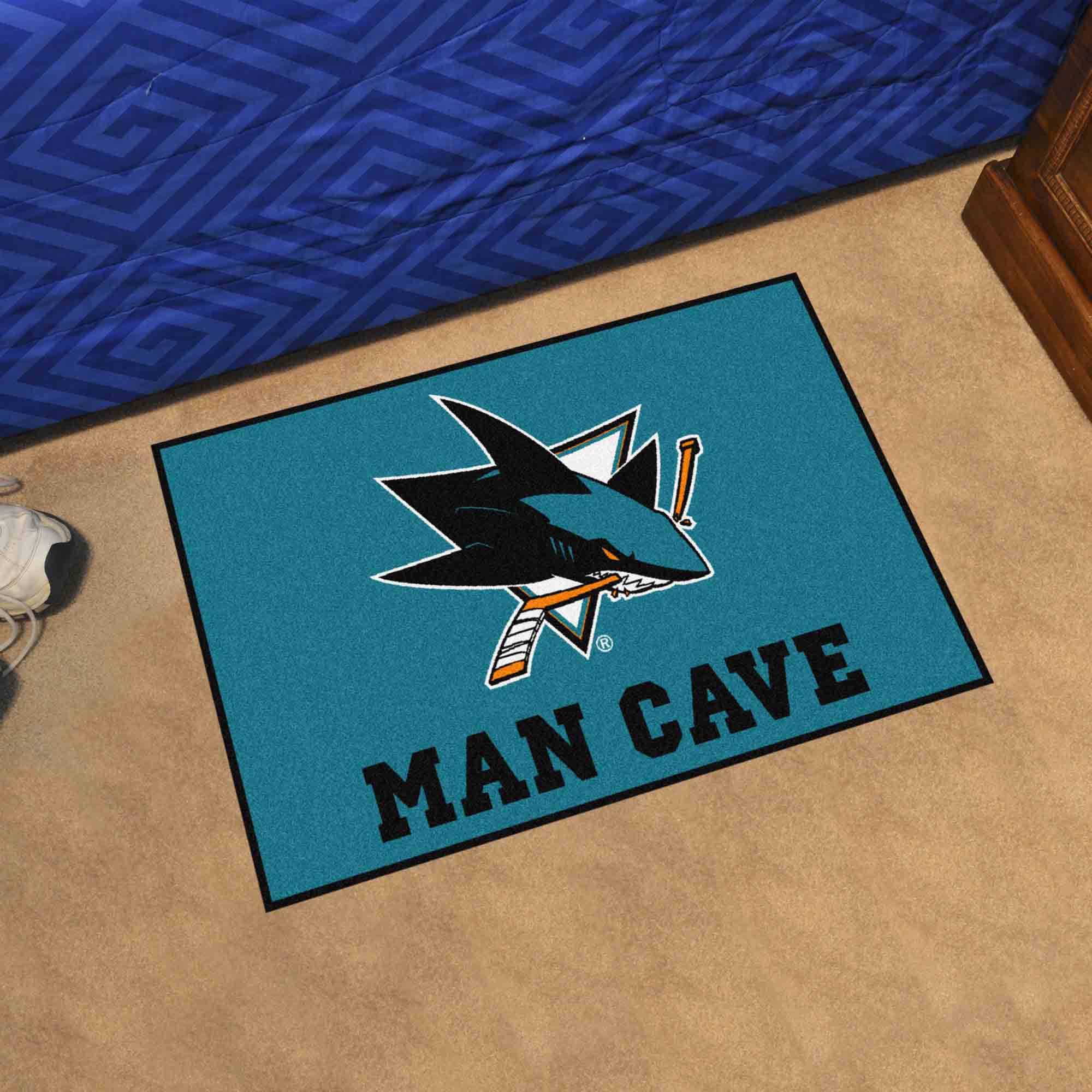 San Jose Sharks Man Cave Starter Mat Accent Rug - 19in. x 30in. - San Jose Sharks